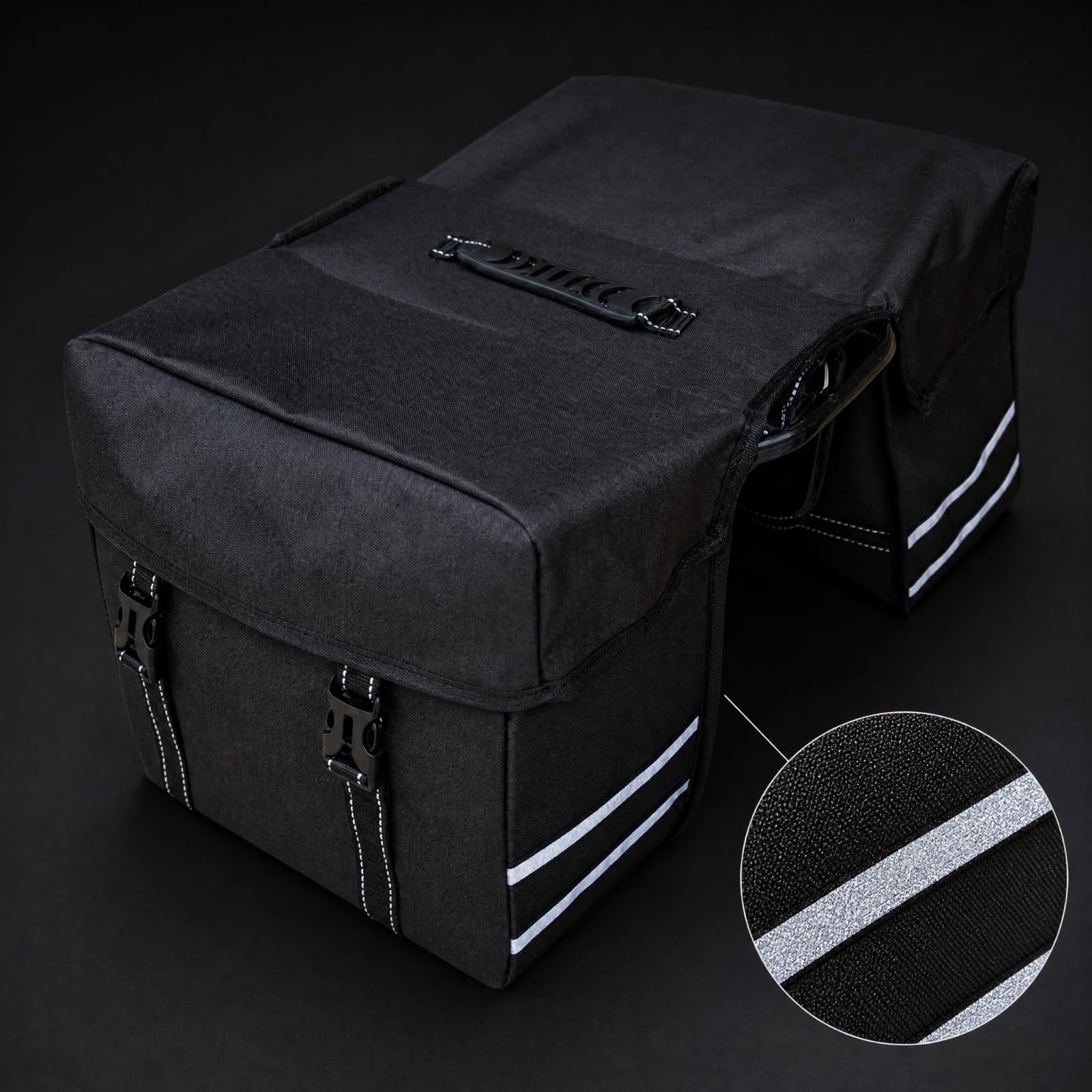 Ronyme Bolsa Portaequipajes para Ciclismo con Estructura Sólida y Asa Cómoda con Cierre Correa Ajustable Acuada para y Paseos por, Gris