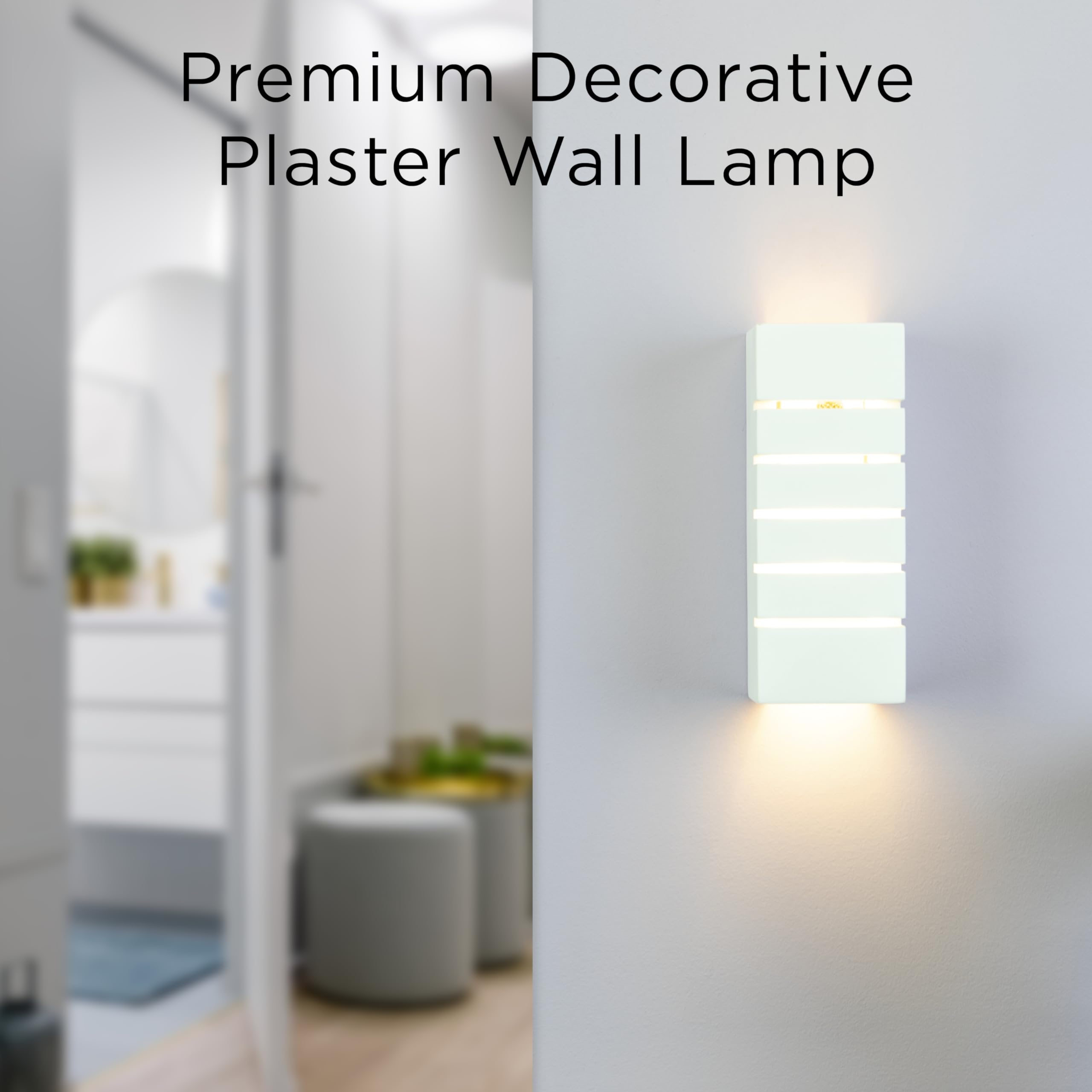 Integral LED Rafina Indoor Decorative Paintable Plaster Up & Down Wall Light, Requires 1x E14 LED Bulb (Sold separately) - Image 3