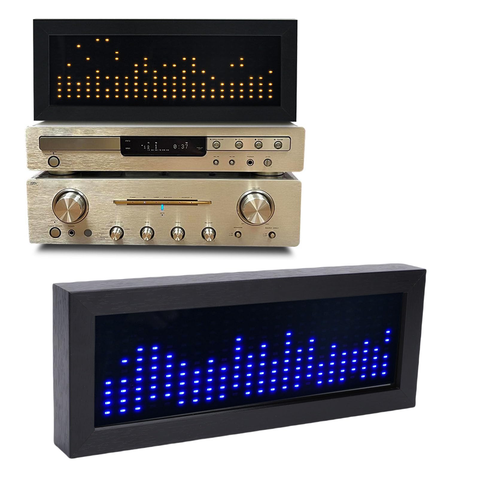 Generic Music Spectrum Rhythm Light, analizzatore a doppia modalità con processore ARM a 32 bit, microfono e ingresso cablato, per audiofili e appassionati di musica (BLUE)
