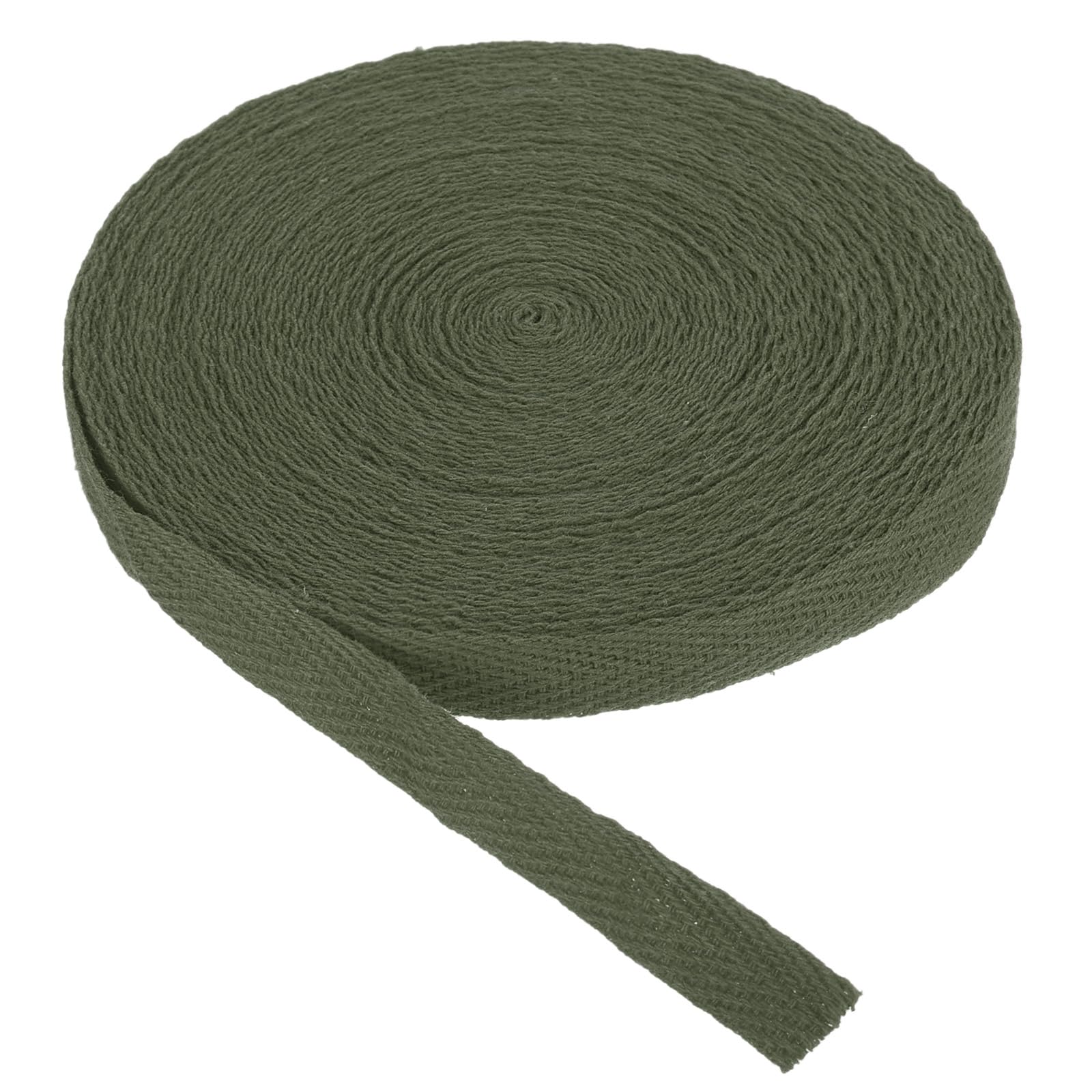 PATIKIL Cotton Twill Tape 10mm(3/8 Inch) 10 Yards Cotton Ribbon Bias Binding Tapes Herringbone Webbing Trim for Sewing Gift Wrapping Craft DIY Moss Green