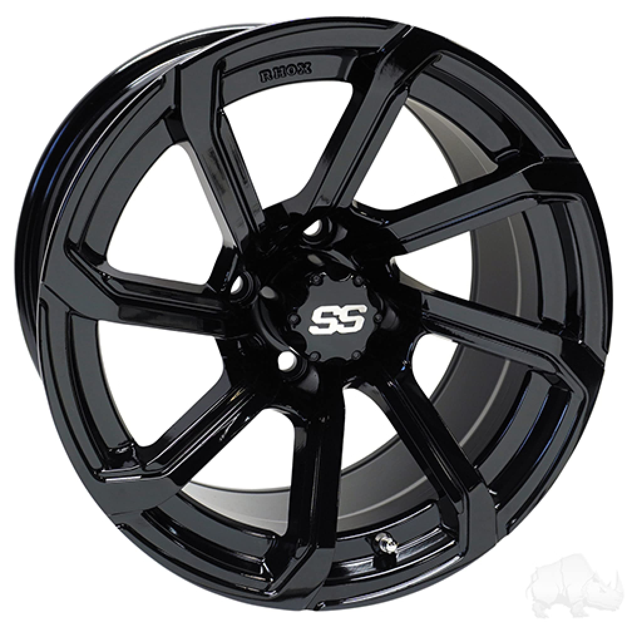 RHOXRed Hawk TIR-RX404-B Wheel Gloss Black, 14x7 ET-25 Golf Carts
