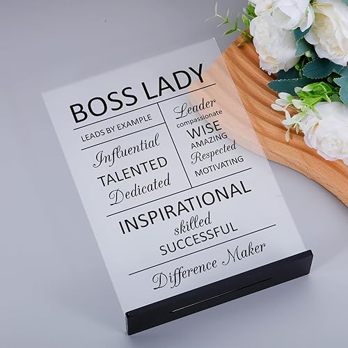 Miniatura 5 de Regalos para mujer jefa, decoración de oficina de acrílico para mujer, regalos geniales para jefes, apreciación de jefe, promoción de cumpleaños,