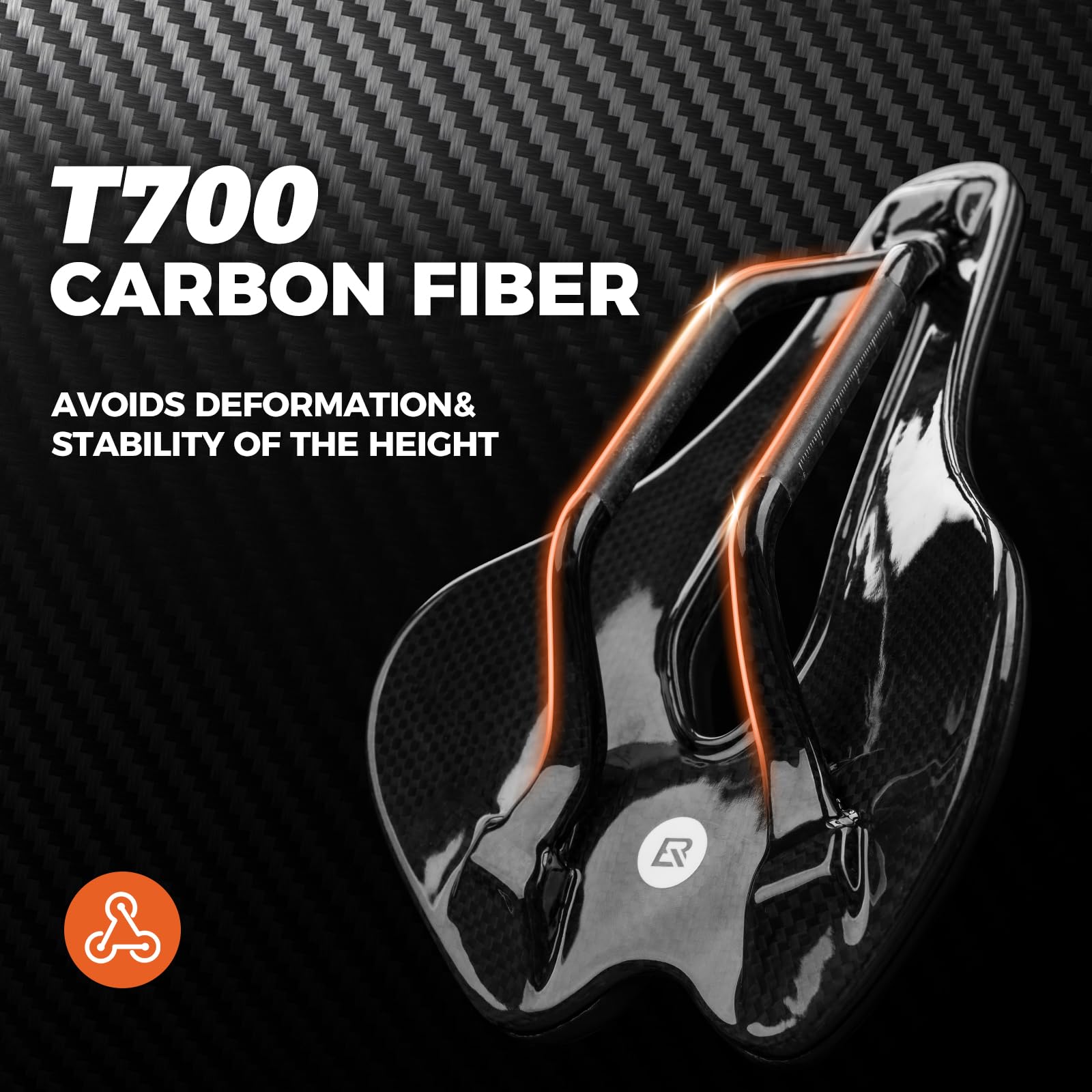 ROCKBROS Sillín de Bicicleta Impreso en 3D Fibra de Carbono Asiento Bicicleta Cómodo Sillín Bicicleta Ultraligero y Ergonómico para MTB Bicicletas de Carretera