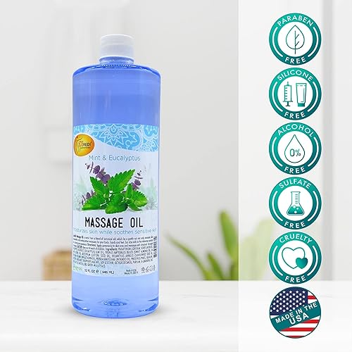 Miniatura 9 de SPA REDI - Aceite de masaje, eucalipto de menta, 128 onzas - Pedicura profesional, manicura, terapia de masaje corporal, hecho con aceite de
