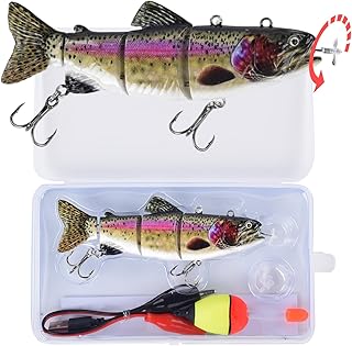 Robotic Swimming Fishing Electric Lures 5.12" USB Rechargeable LED Light Wobbler Multi Jointed Swimbaits Hard Lures Fishing Tackle