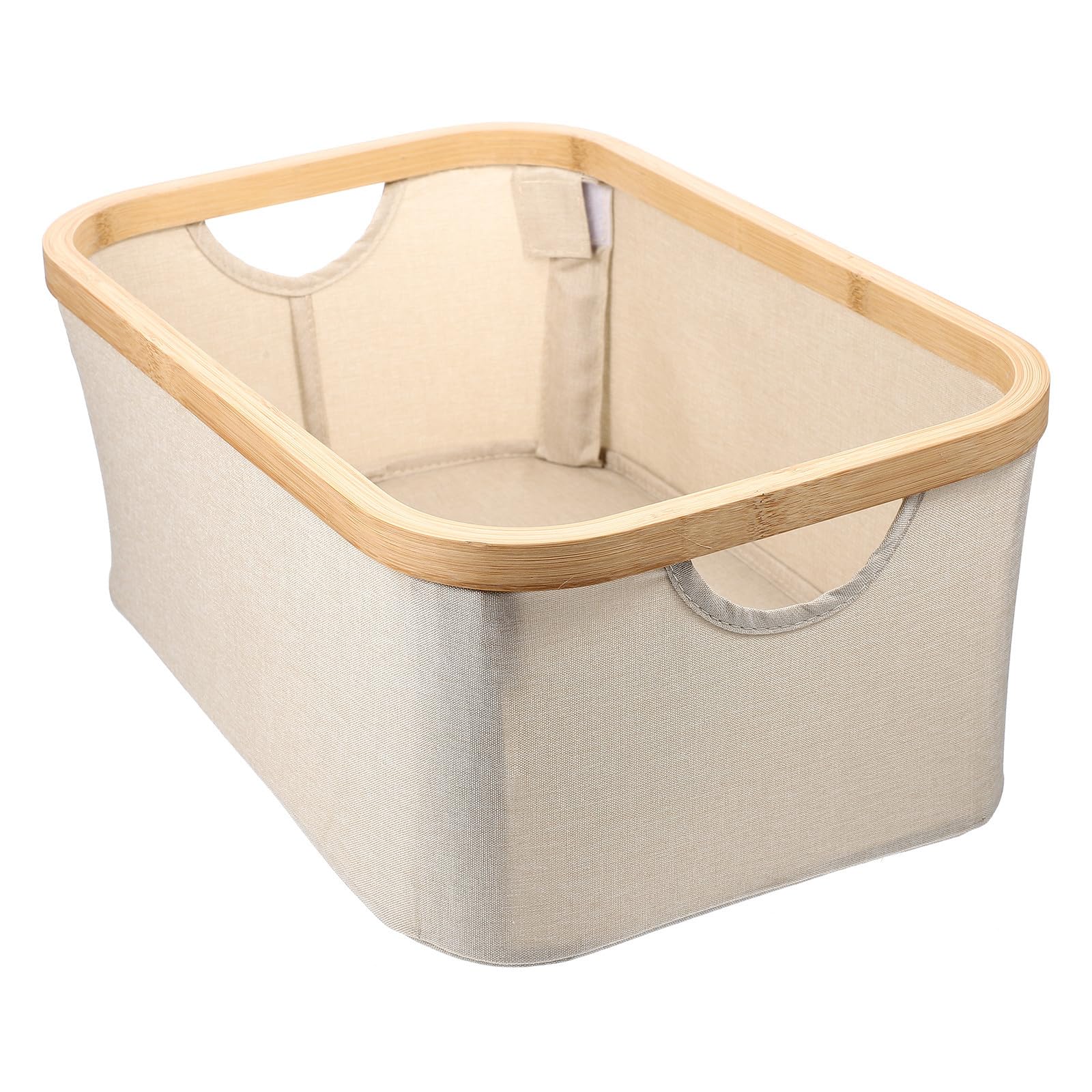 Panier à linge en bambou pour chambre et salle de bain STOBAZA beige pliable