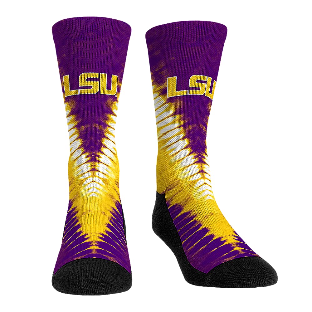 NCAA LSU - V Shape Tie Dye Socks (L-XL)
