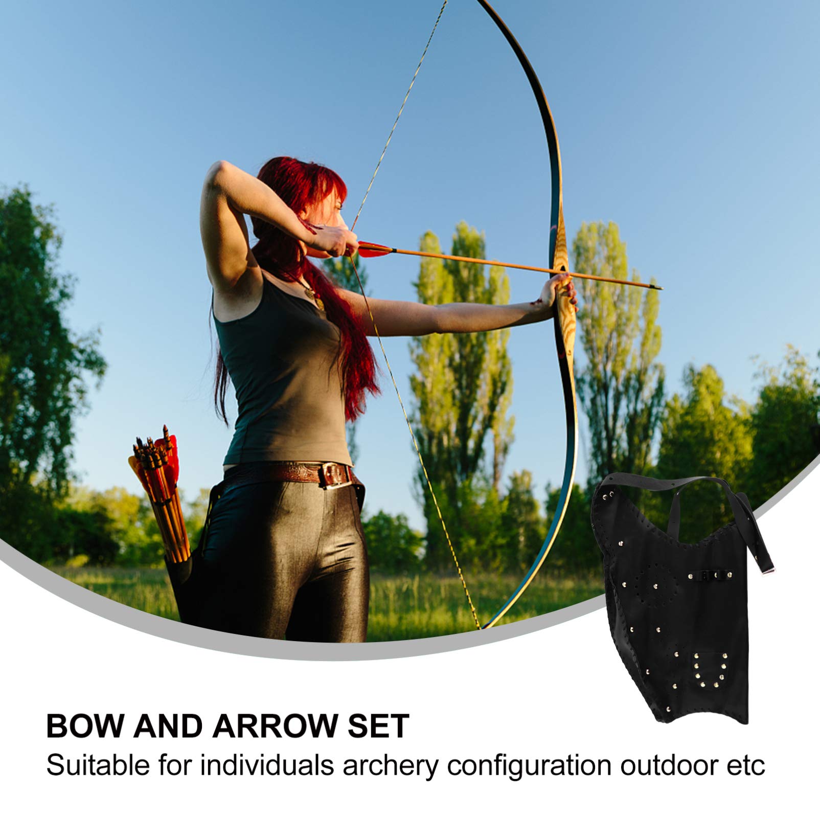 DECHOUS 1Pc Traditional Leather Pouch Lightweight Arrow Holder for Outdoor Design with Adjustable Strap Accommodates Various Arrow Lengths
