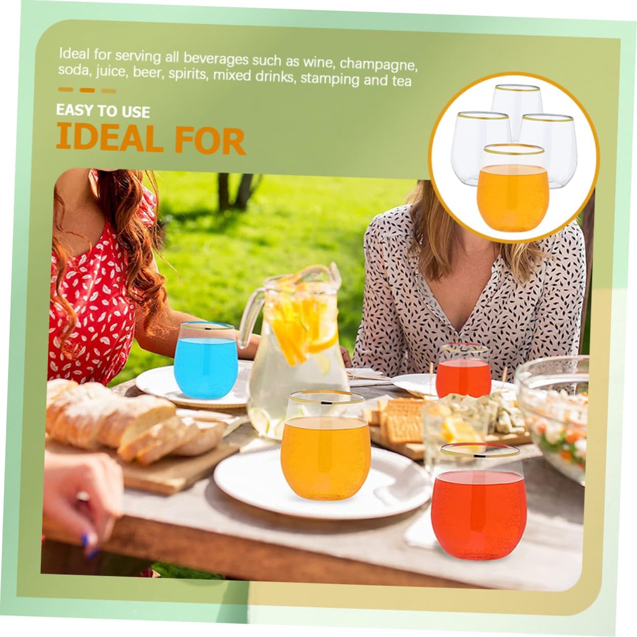 Didiseaon 5sets Count Disposable Drinking Glasses for Wine Whiskey Cocktails Juice Water 4pcs*5