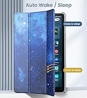 Vista 6 de MoKo Funda compatible con Yaxa Kindle Fire Max 11 (13ª generación, versión 2023) de 11 pulgadas, funda delgada de piel sintética con soporte azul