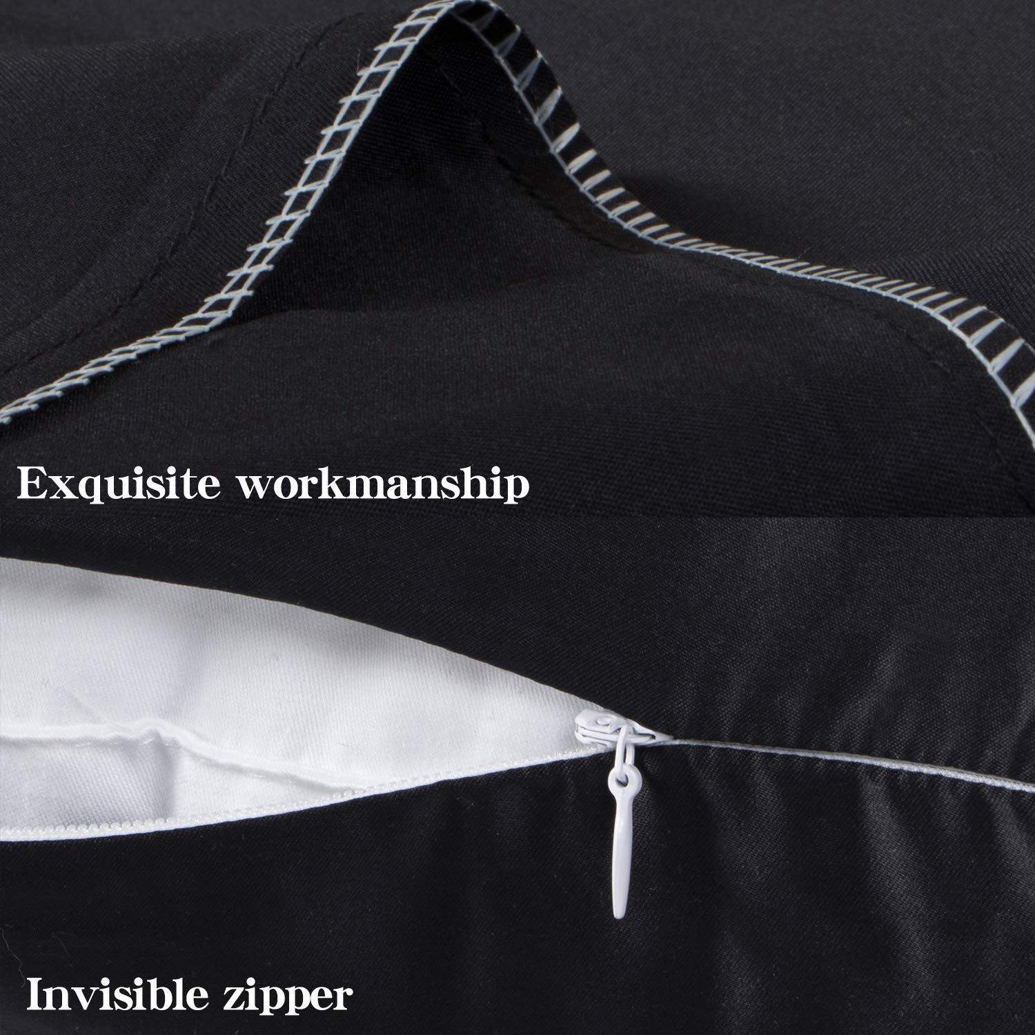 2 Taies D'oreiller En Satin 65x65 Cm - Fermeture Invisible, Douces Pour La Peau Et Les Cheveux, Anti-frisottis, Blanc