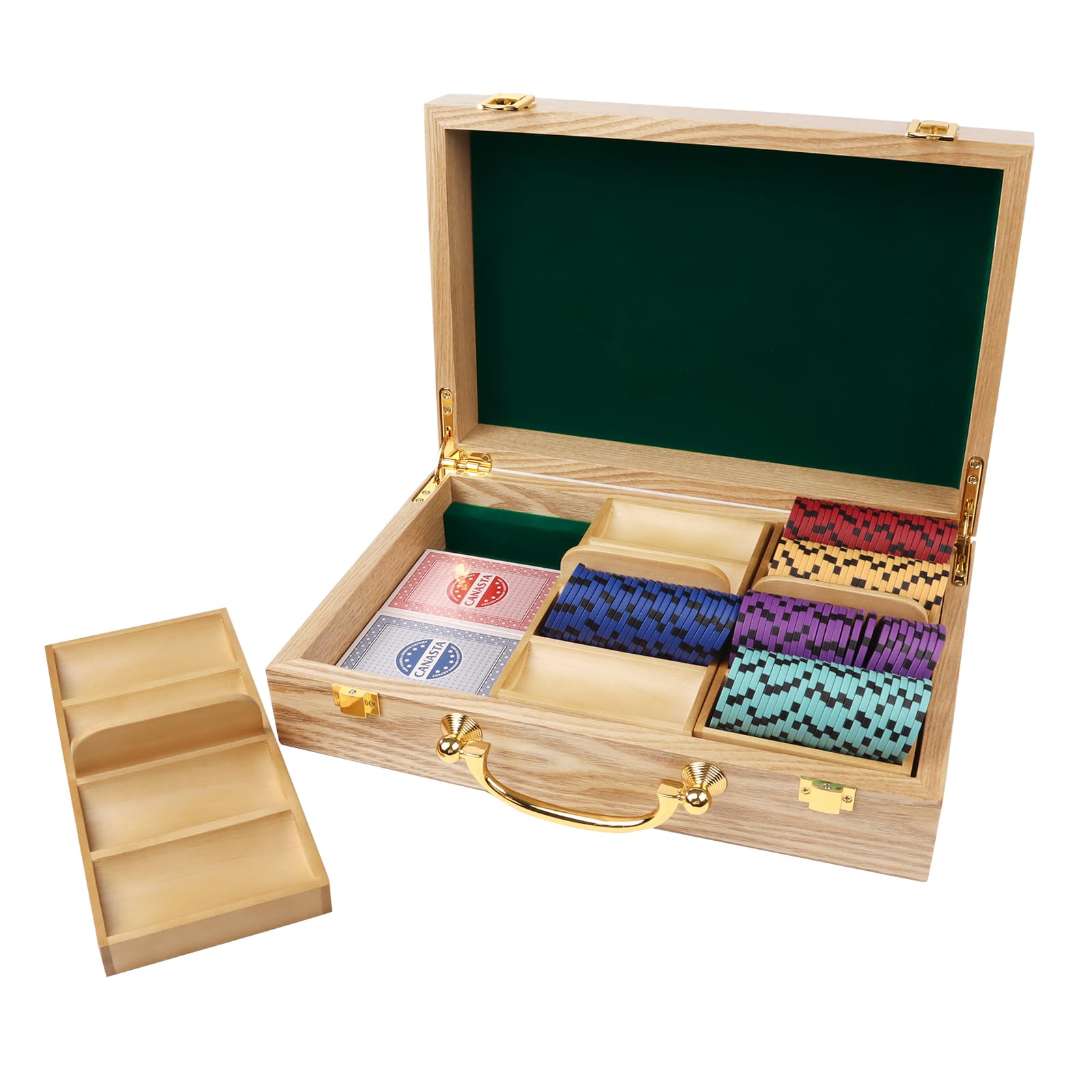 Buy GSE Poker Chip Case, Wooden Casino Chip Holder, Poker Chips Carrier