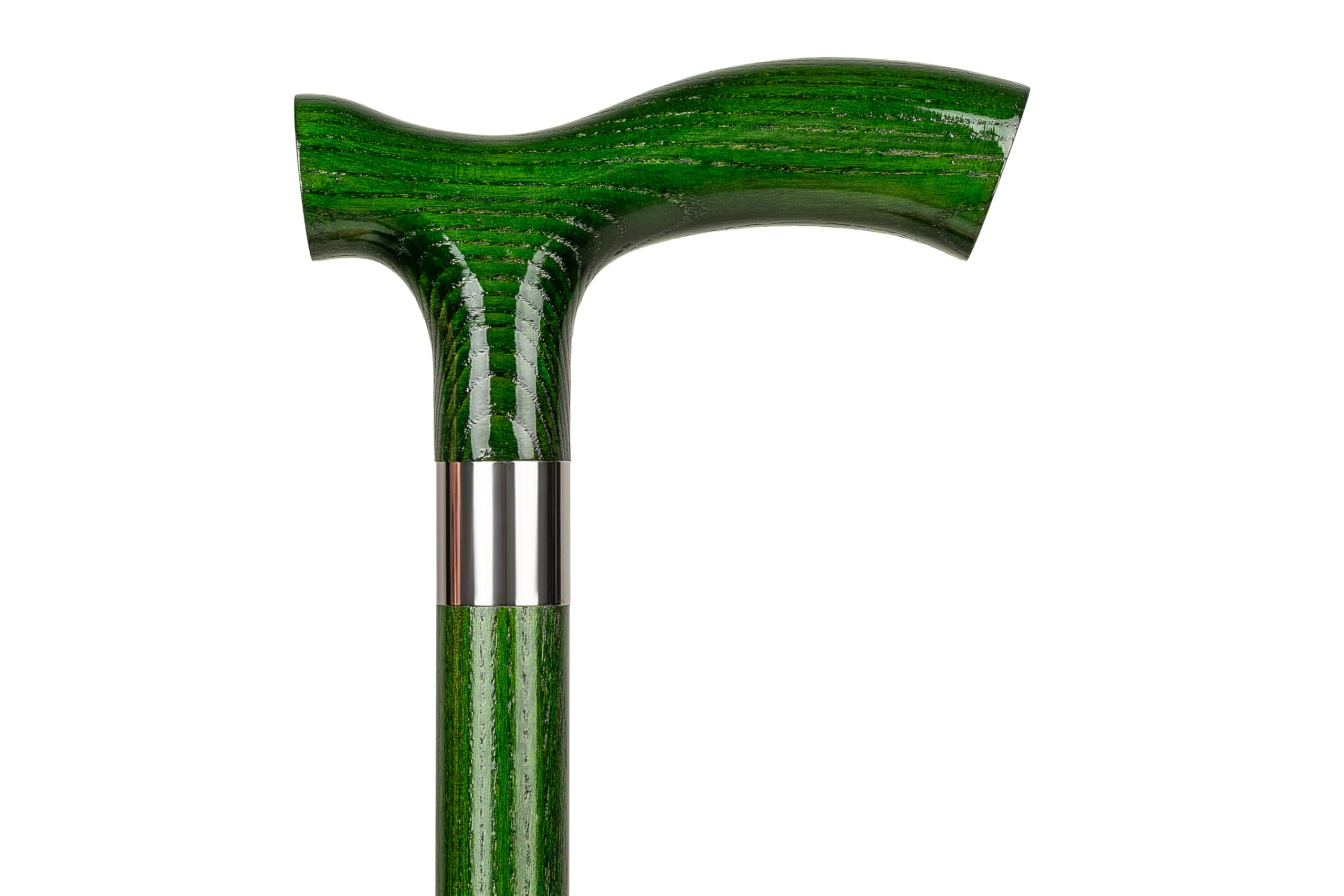 Dr. Watson Classic Fritz Walking Stick – Handcrafted Ash Wood Cane with Polished Stainless Steel Collar