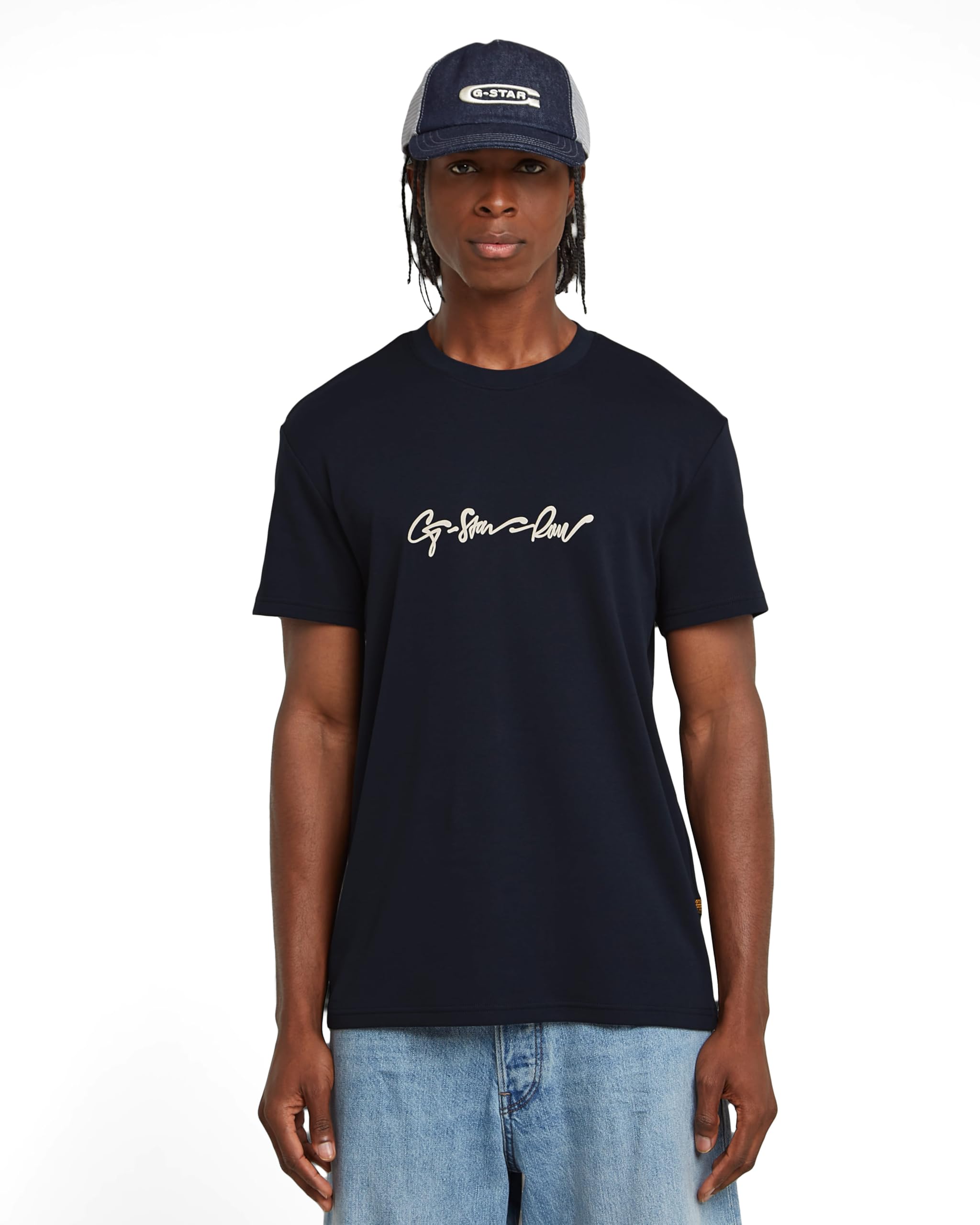 G-STAR Men's T-Shirt G-Script, Blue (Salute D25150-C812-C742), XL