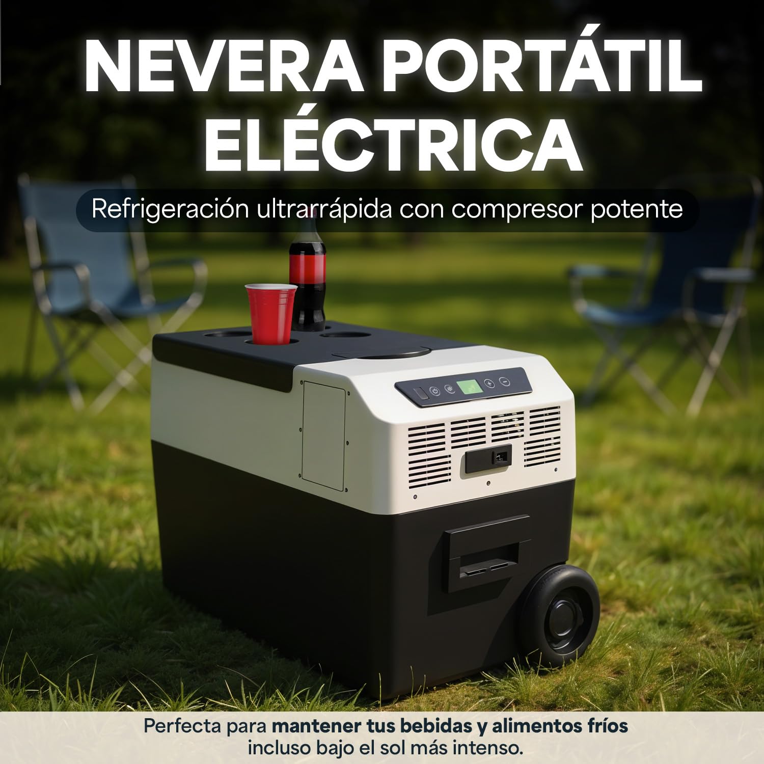 Inuitz Nevera Portatil Electrica 30L – Nevera Compresor 12V para Coche y Aventura | Máxima eficiencia, Ruedas Reforzadas y Aislamiento PU de Alto Rendimiento - Nevera Coche