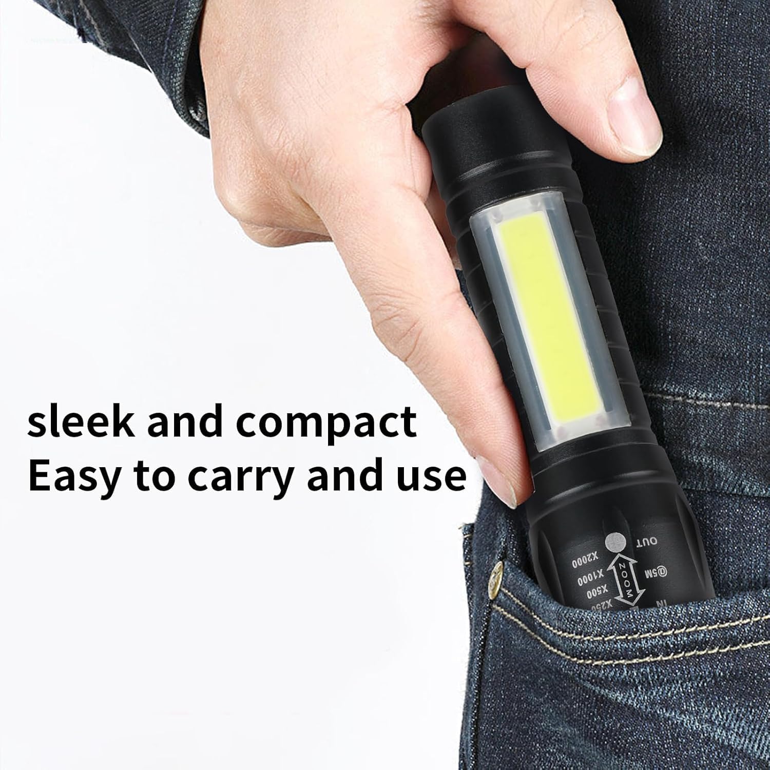 10 Pack LED Rechargeable Flashlight, Super Bright Small Mini Camping Flashlights Zoomable Beam, Convenient USB C Charging for Camping Hiking Outdoor Home Emergency