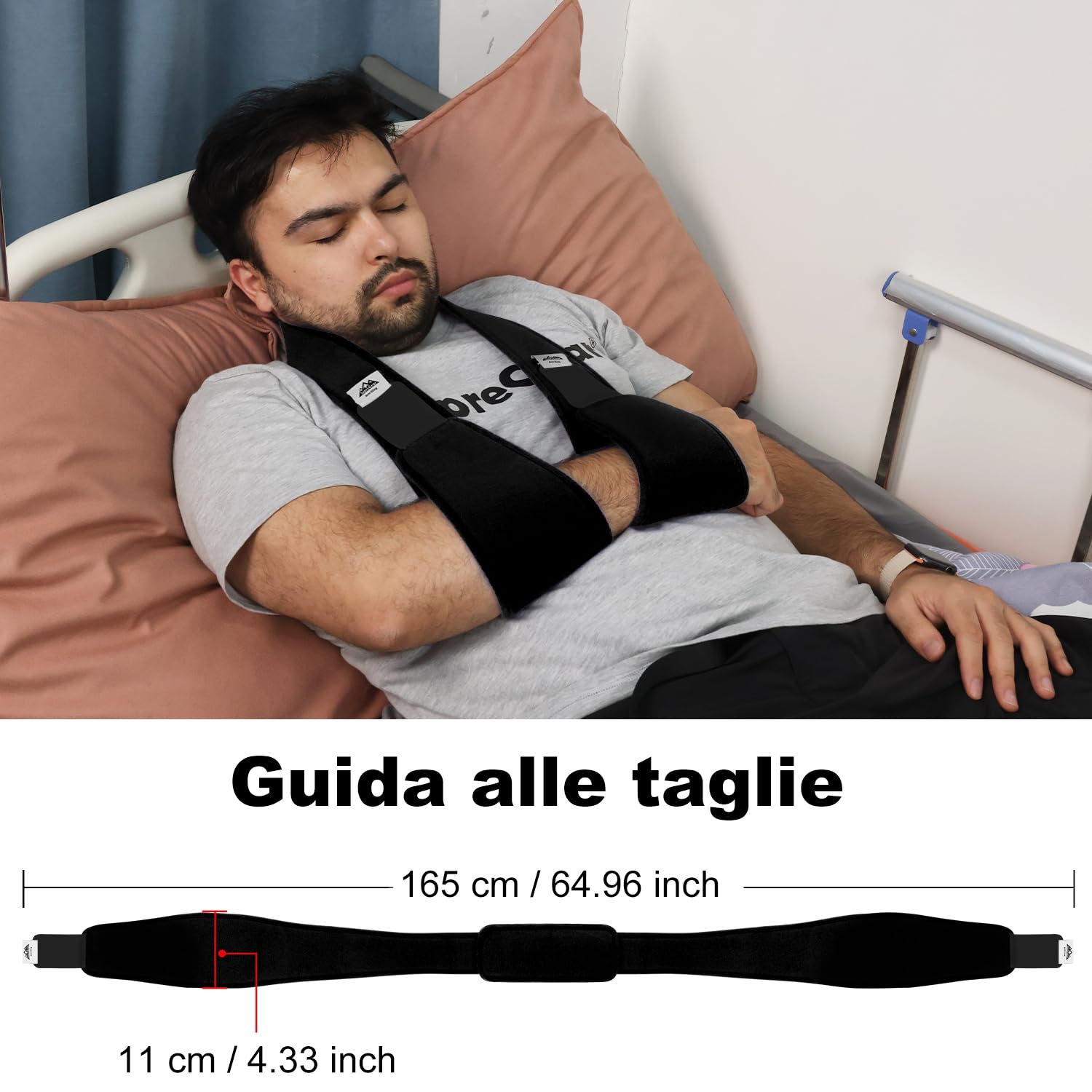 supregear Supporto Braccio Immobilizzatore Spalla, Tutore Leggero e Confortevole per Spalla Infortunata, Frattura, Lussazione, Distorsione, Sinistra/Destra, Uomo Donna, Nero