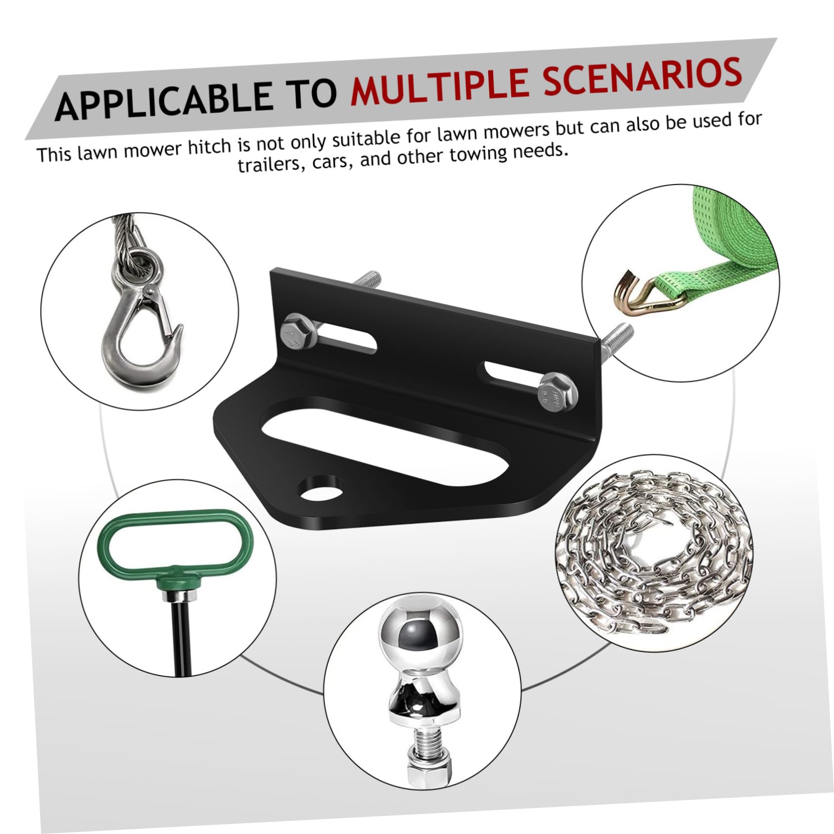Kit de Enganche para Cortacésped Enganche Receptor Atornillable para Tractores y Remolques Alta Capacidad de Carga y Fácil Instalación