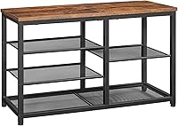 HOOBRO 5-Tier Shoe Rack Bench with Seat, Entryway Shoe Storage Organizer 31.5" Rustic Brown/Black BF36HX01 Space-Saving
