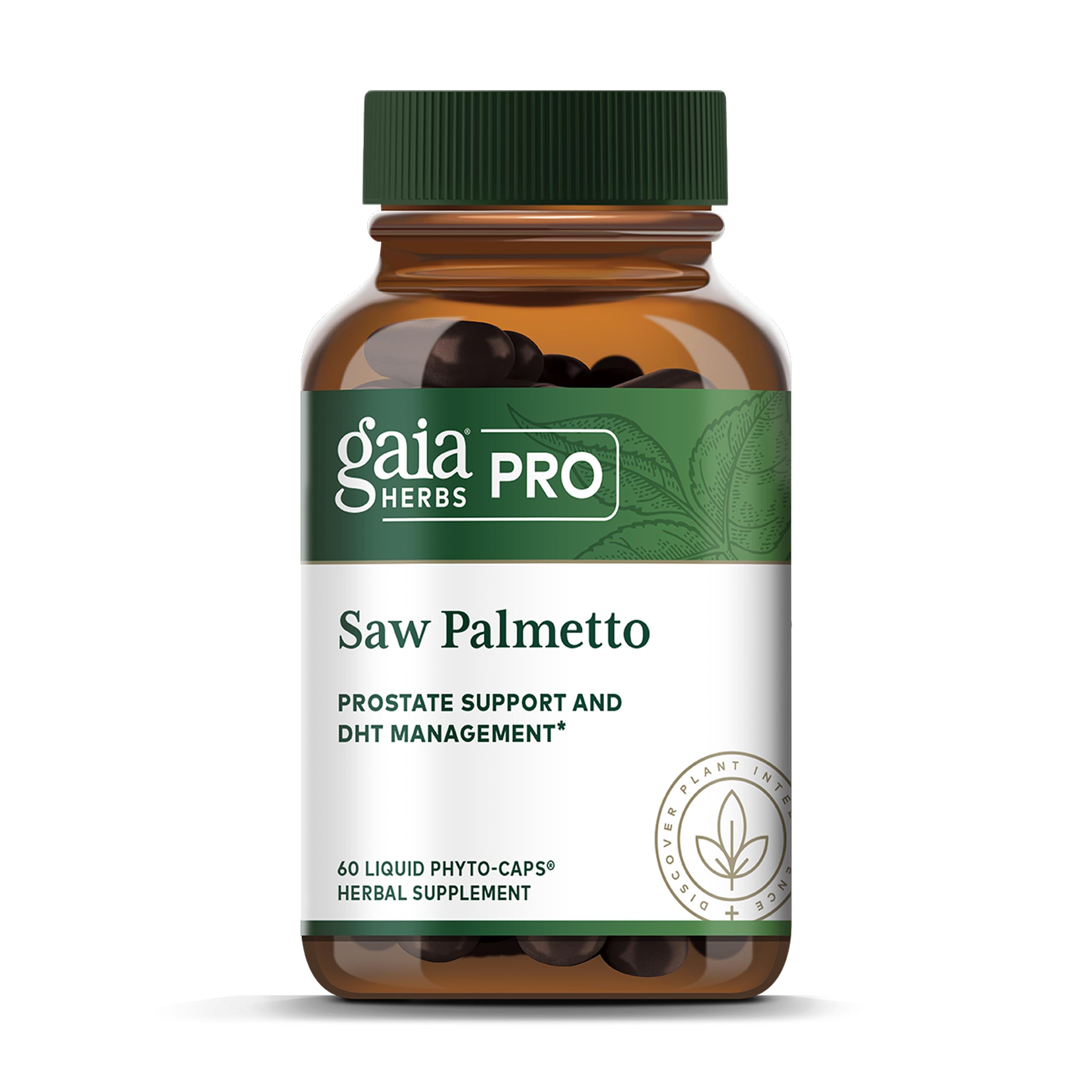Saw Palmetto PRO - Healthy Prostate Gland Support Supplement* - Herbal Supplement with Saw Palmetto & Sunflower Seed - Vegan, Gluten-Free, Soy-Free - 60 Liquid Phyto-Caps (60 Servings)