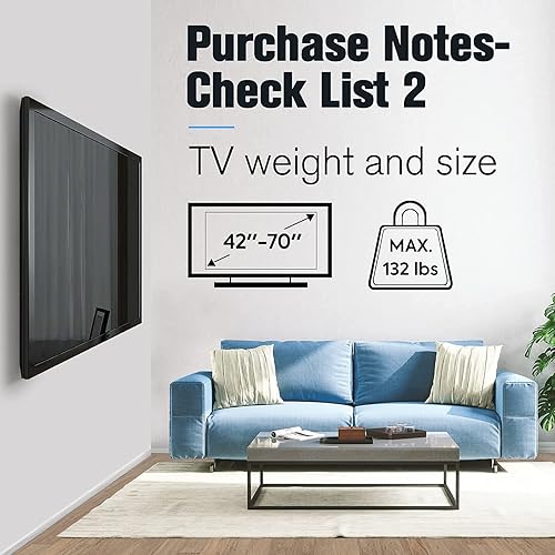 Miniatura 9 de Mounting Dream Soporte de pared para TV con certificación UL para la mayoría de televisores de pantalla plana de 37 a 70 pulgadas, soporte de pared