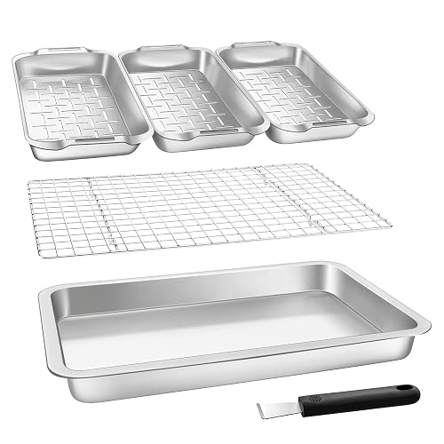 VIKEYHOME Grill Carry System 6-Piece Stainless Steel Tray