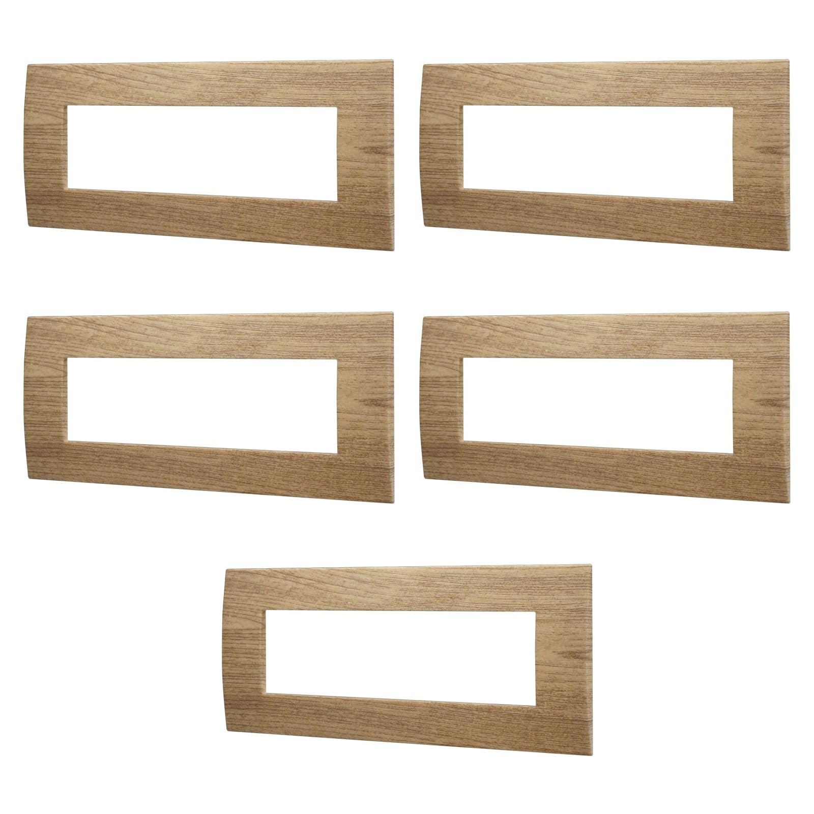 Plaques en technopolymère pour Vimar Arke 7 modules couleur bois foncé lot de 5