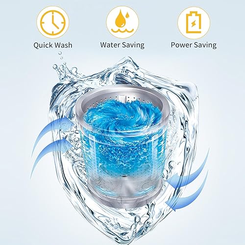 Miniatura 5 de 17.8LBS Portable Washing Machine, 2.3 Cu.ft Washer Dryer Combo wDrum, 10 Programs 8 Water Level, Full-Automatic Compact Lavadora for Apartment Dorm