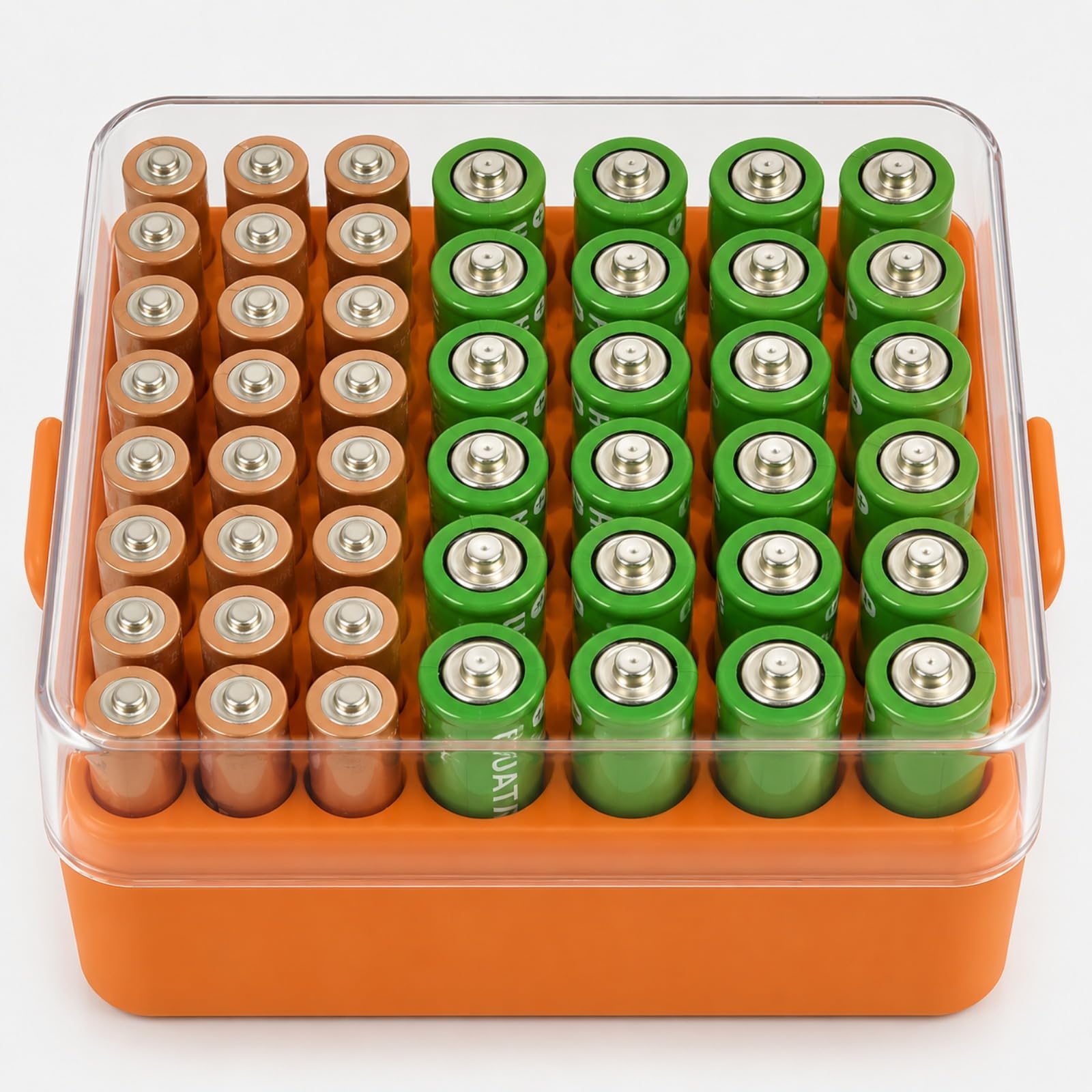 ALCYON Plastic Battery Organizer Storage Case for 48 AA/AAA Batteries