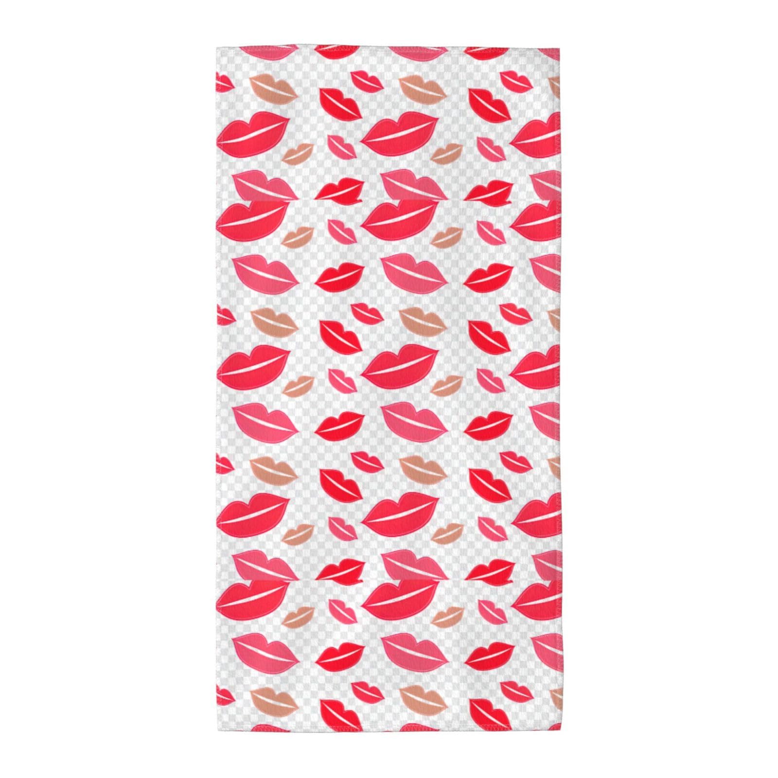 WYCZHY Lips Printed Quick Dry Beach Towel For Camping Travel Vacation