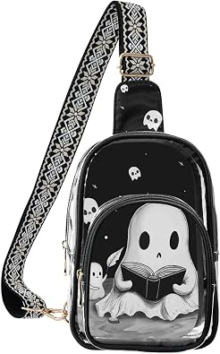 Clear Crossbody Sling Bag Shoulder Chest Bags | Small Fanny Pack for Women Men Hiking Travel