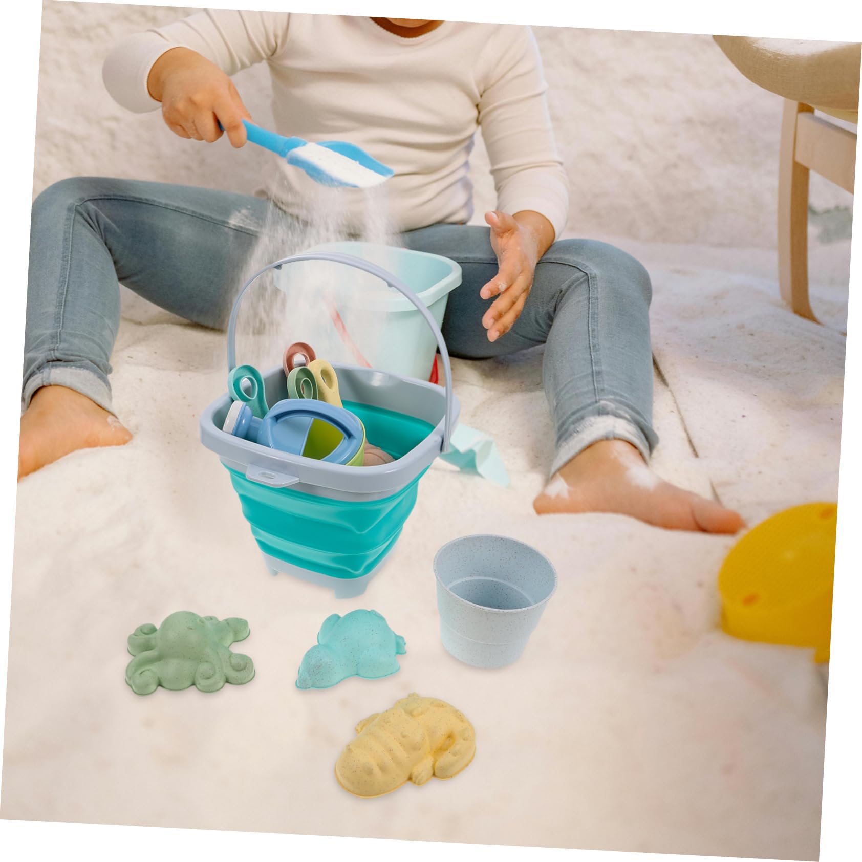 Gatuida Juguetes de Playa con Cubos Palas y Rastrillos Plegables Niñas para Vacaciones de Verano la Playa Aire
