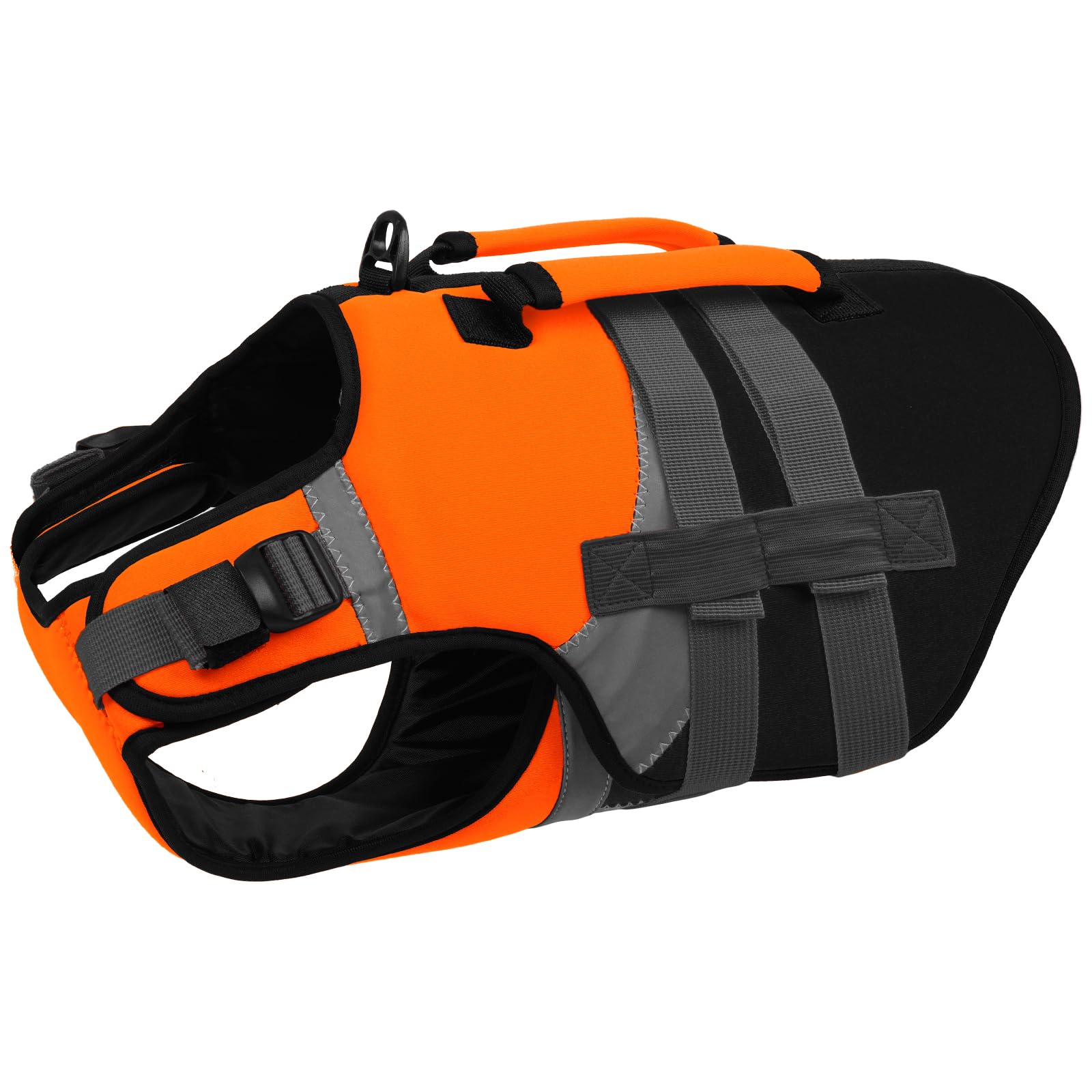 Kuoser Dog Life Jacket with Rescue Handle, High Flotation Dogs Swim Vest with Reflective Strips,Adjustable Dog Life Vest for Swimming, Boating, Pool&