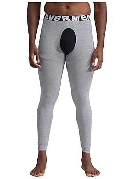 renvena Men's Open Crotch Thermal Compression Pants Warm