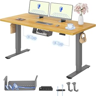 FlexiSpot Electric Standing Desk – Mesa Ajustável em Altura, 120 cm x 60 cm, com Controle Remoto