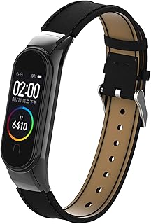 BDIG Correa de Mi Band 3 Mi Band 4 Correas Repuesto para Xiaomi Mi Band 4 Mi Band 3 (diseño de Moda Original) (PU DS, Negro)