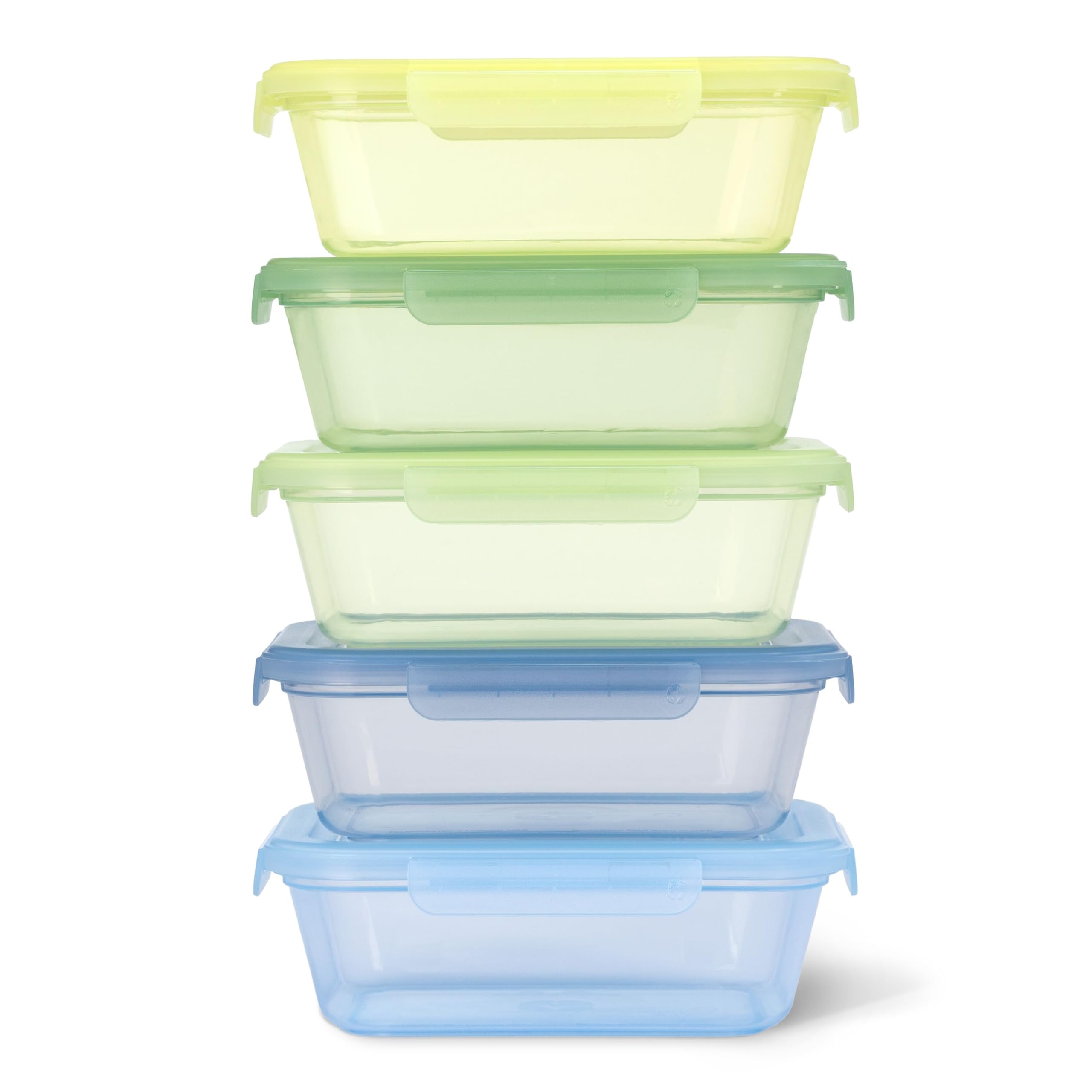 Ello Snap &amp; Nest 4.5 Cup Plastic Meal Prep Set, 10 Piece, Seafoam