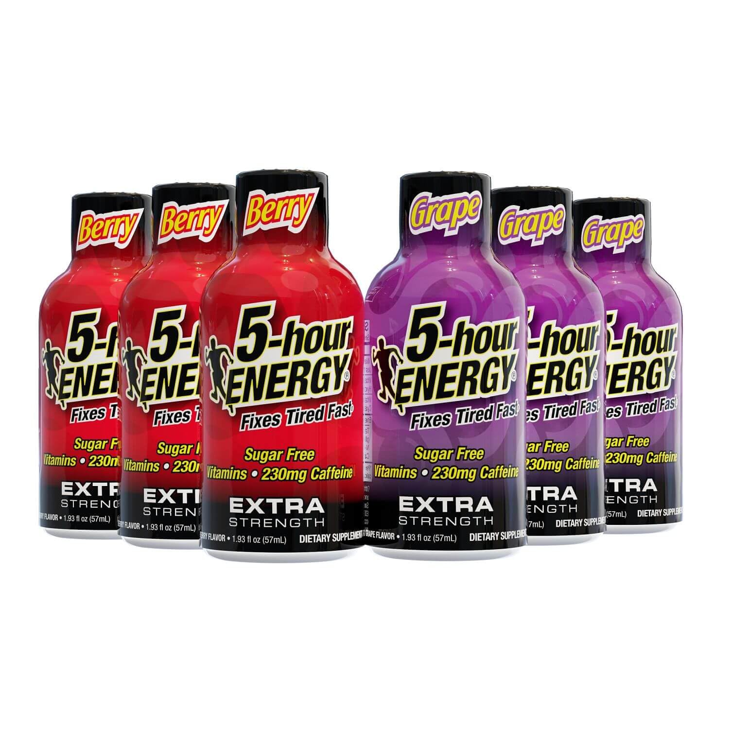 5 Hour Energy, 3 Extra Strength Berry + 3 Extra Strength Grape, 6 Count
