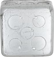 Vista 4 de Hubbell-Raco 239 Caja cuadrada de plenum de 4 pulgadas, once knockouts de 1/2 y cinco de 3/4 pulgadas, dibujada, 2-1/8 pulgadas de profundidad, gris