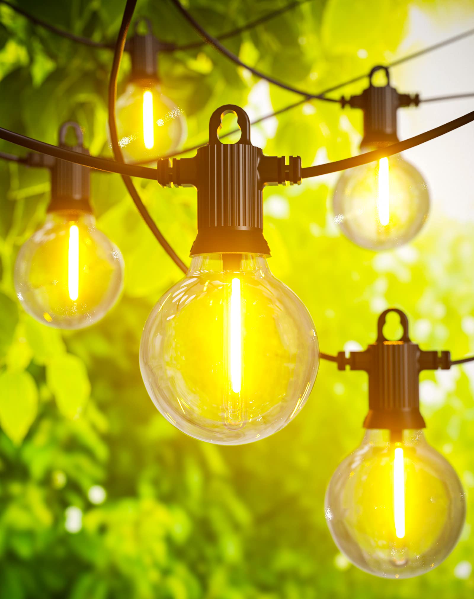 Zuske Guirnaldas de Luces Exterior, 30M LED Cadena de Luz con 50+2 Bombillas, IP65 Impermeable Guirnaldas Luminosas Exterior con Enchufe Luces Exterior para Jardín, Patio, Fiesta,Terraza