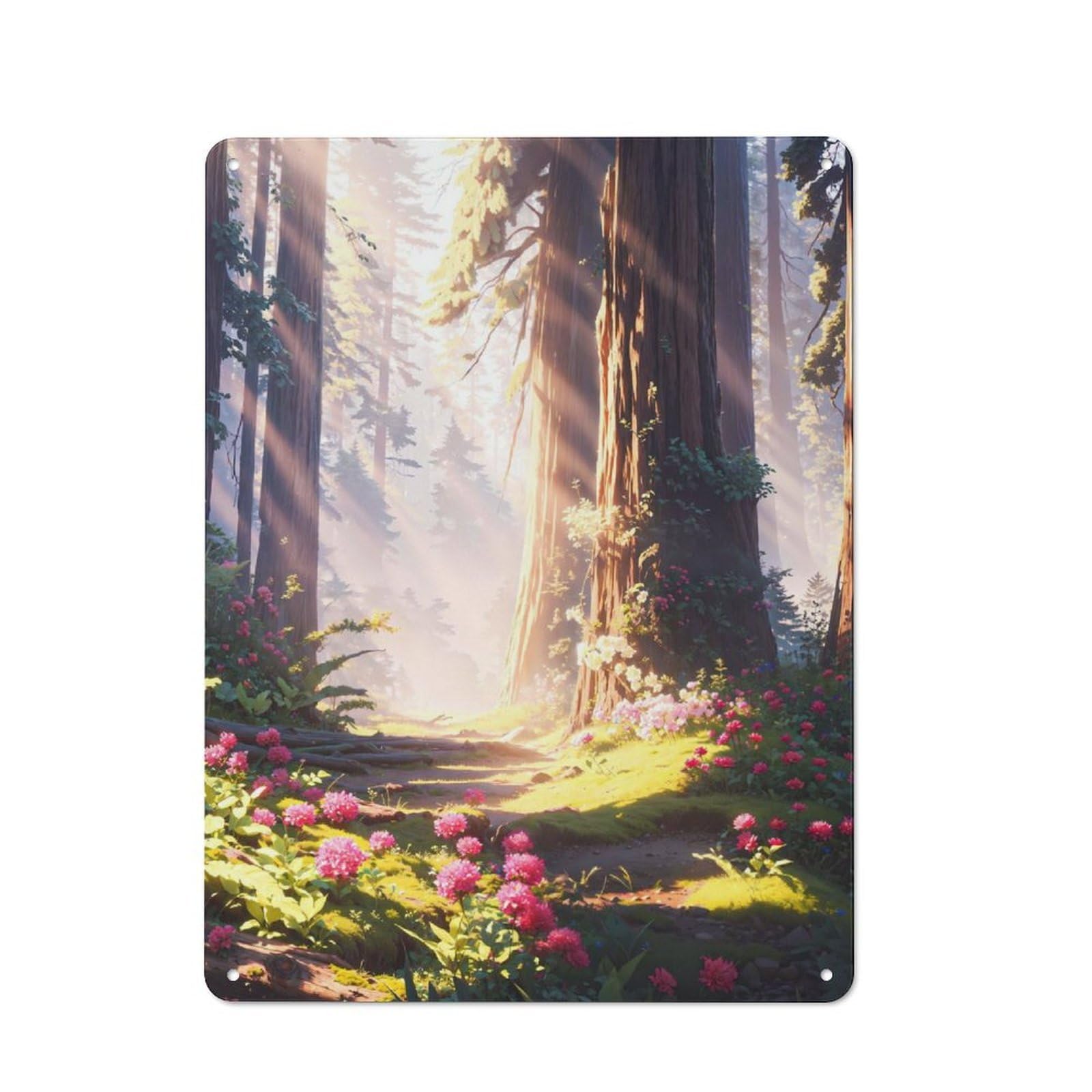 Junmoney Leisurely Stroll Tin Wall Plaque 40X30cm With For Living Room Wall, Gift For Feature Wall Decorators During The Christmas Season