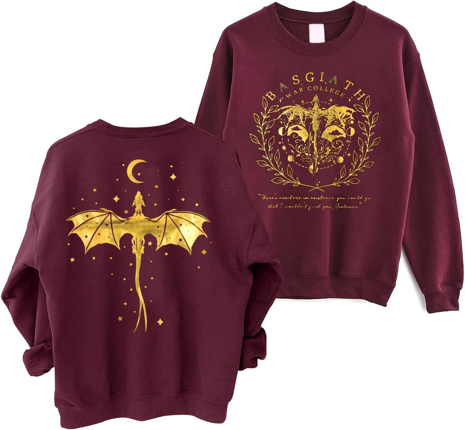 Fourth Wing Shirts Women Basgiath War College Sweatshirt Dragon Rider Graphic Basquiat War Unisex Sweatshirts Long Sleeve