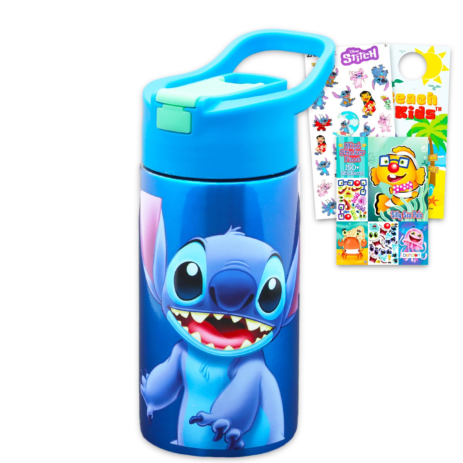 Bouteille d'eau Stitch cadeau enfant ensemble gourde réutilisable Disney et autocollants