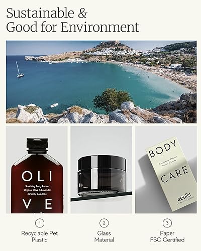 Miniatura 30 de AEOLIS Loción corporal hidratante con jazmín y aloe vera orgánico - Hidratante con manteca de karité, hoja de olivo y manzanilla - Cuidado