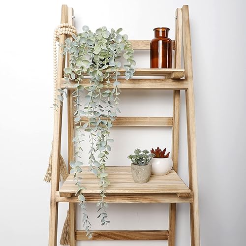 Miniatura 4 de COCOBOO 1 x plantas colgantes artificiales de eucalipto artificial planta colgante para pared habitación hogar interior exterior estante decoración