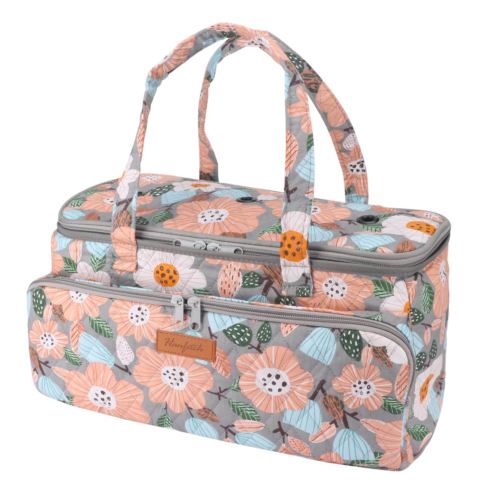 Hanfetch Yarn Bag-Large Size-Yarn Storage Organizer with Grommets-Portable Crochet Bag for Yarn Skeins-Crochet Hooks-Knitting Needles -Other