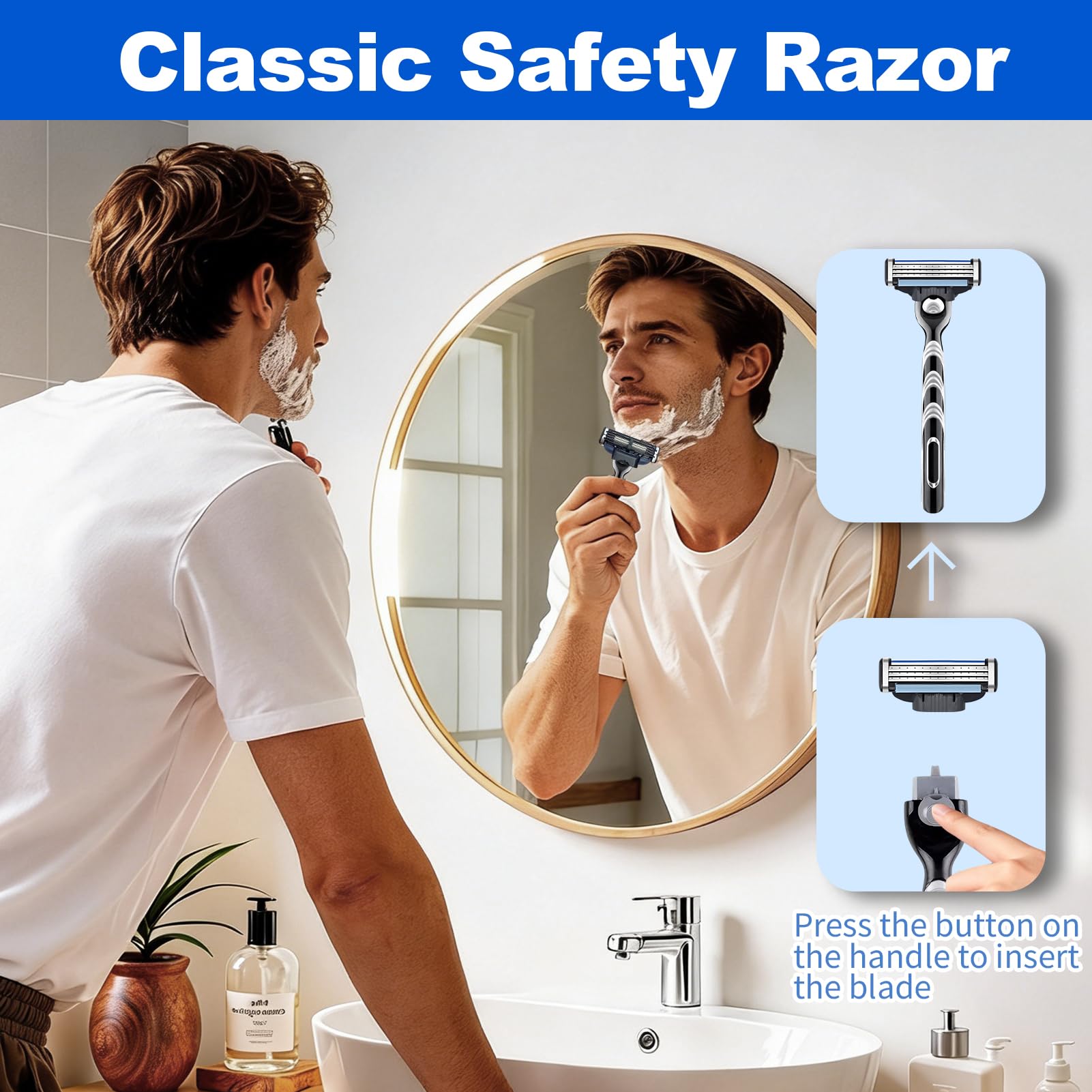 16 Hojas De Afeitar Compatibles Con Gillette Mach 3 Men, Repuestos De Cuchillas Para Mach 3, Recortadora, Cuchilla De Afeitadora Manual, Cuchilla De Repuesto De 3 Capas Con Doble Banda De Lubricación — view 5