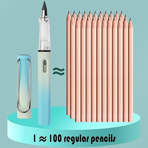 Miniatura 8 de 6 lápices eternos, lápices Infinity Magic Forever con borrador, reutilizable, lindo lápiz eterno sin tinta para niños para escribir, bocetar,