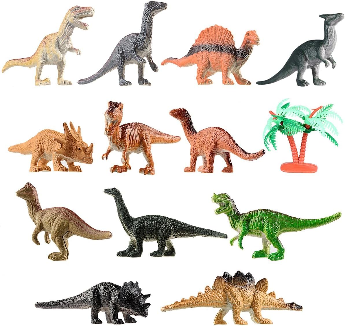 12-Pack Mini Dinosaur Figures Kids Assorted Dinosaur Play Set Authentic Small Dino Toys