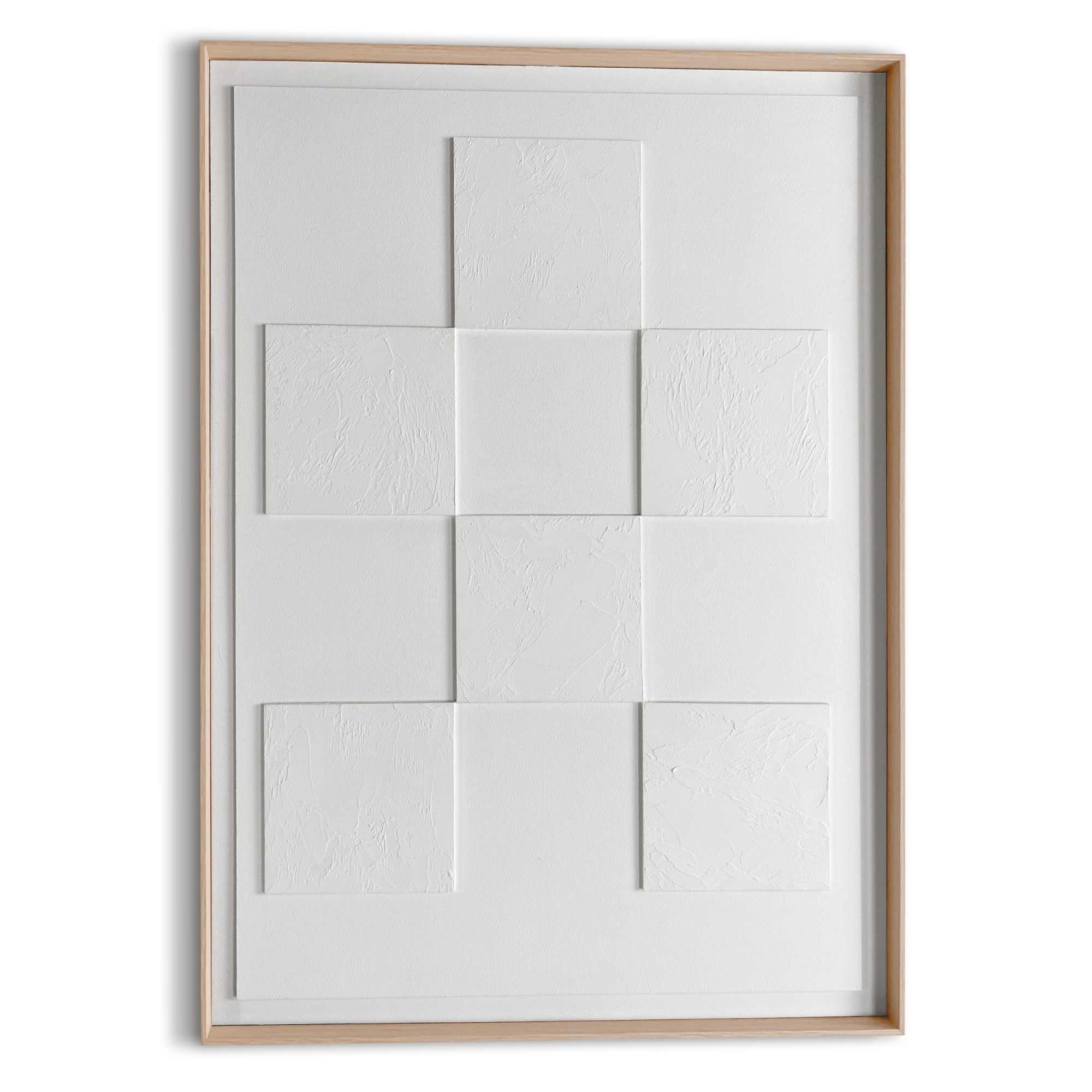 REINDERS Relief Wandbild Quadrat – 70x50 cm Weiß